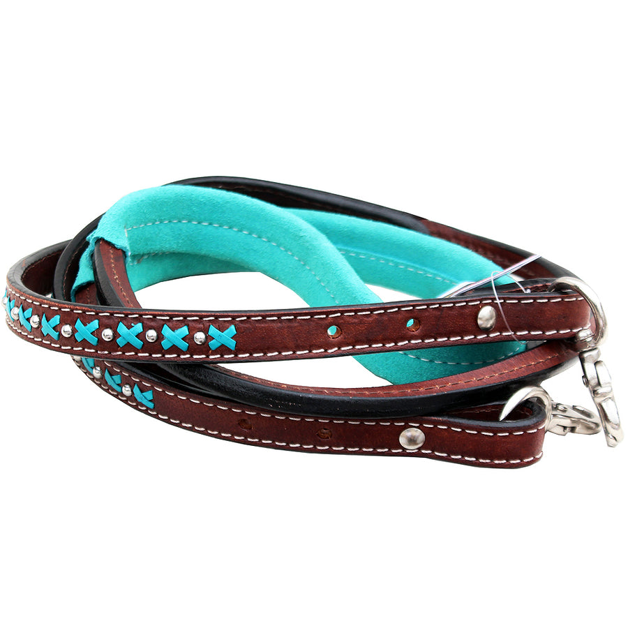 5/8 in. x 8ft Hilason Leather Suede Covered H. Tk. Roping Barrel Reins by Hilason – Cowboy and equestrian accessories