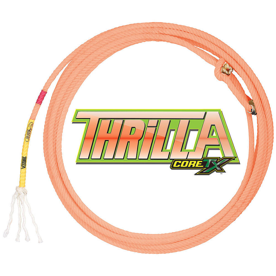 36" Thrilla 4 Strand Core Tx Heel medium Soft Durable Smooth Rope Neon Orange - Uhorse