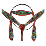 Western Horse Headstall Breast Collar Set American Leather Hilason