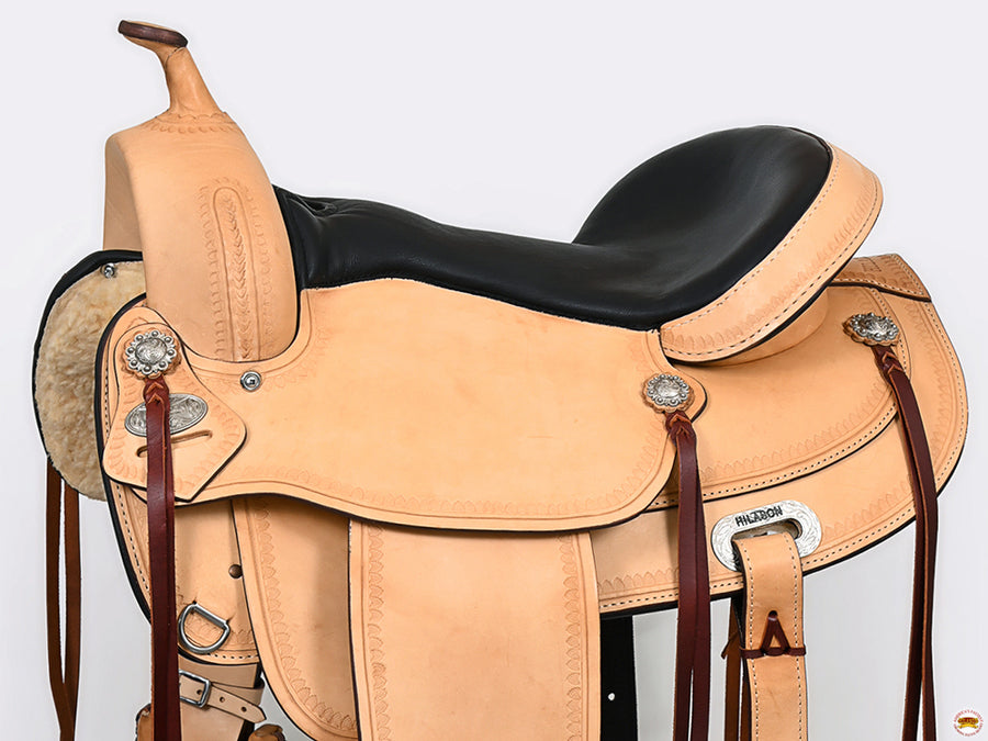 HILASON Western Horse Saddle American Leather Flex Tree Trail & Pleasure Tan | for Horses