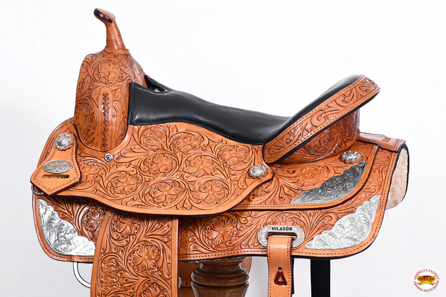 HILASON Western Horse Saddle American Leather Flex Tree Trail & Pleasure Tan | for Horses