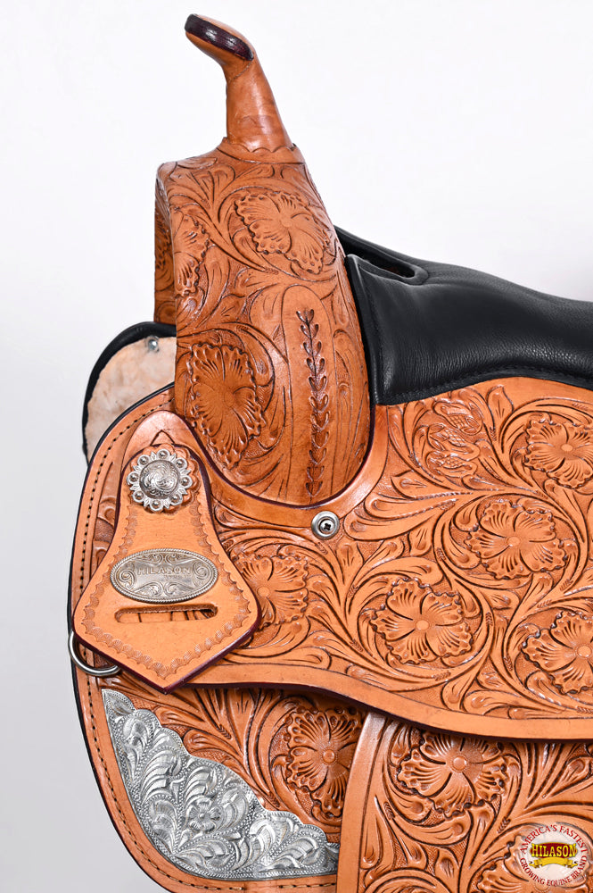HILASON Western Horse Saddle American Leather Flex Tree Trail & Pleasure Tan | for Horses