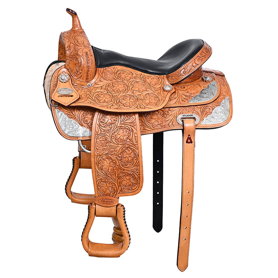 HILASON Western Horse Saddle American Leather Flex Tree Trail and Pleasure Tan - Uhorse