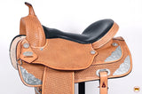 HILASON Western Horse Saddle American Leather Flex Tree Trail & Pleasure Tan | American Saddle Horse | Leather Saddle | Western Saddle | Saddle for Horses | Horse Saddle Western