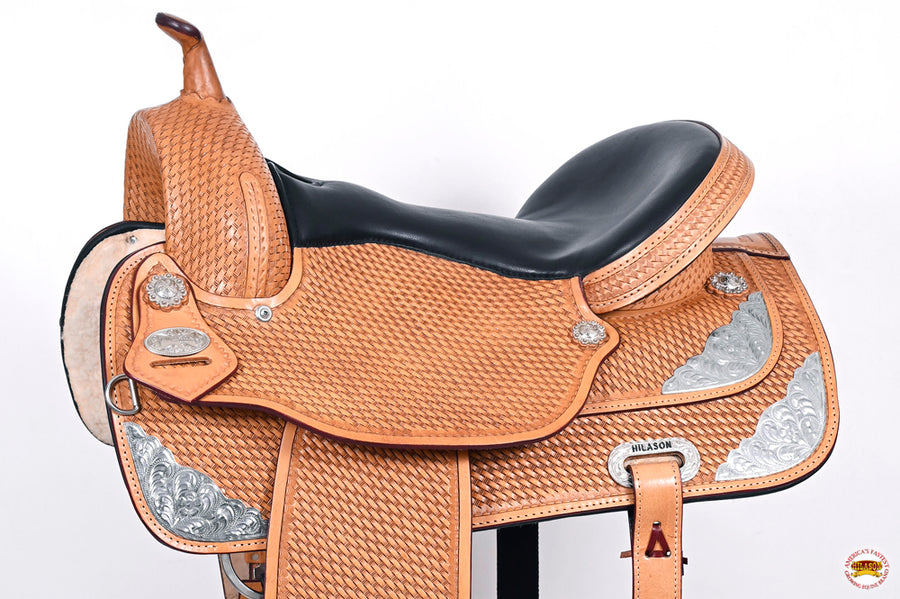 HILASON Western Horse Saddle American Leather Flex Tree Trail & Pleasure Tan | for Horses
