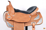 HILASON Western Horse Saddle American Leather Flex Tree Trail & Pleasure Tan