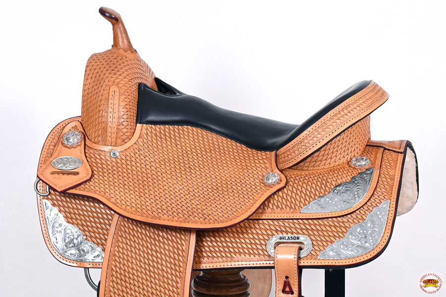 HILASON Western Horse Saddle American Leather Flex Tree Trail & Pleasure Tan | for Horses