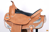 HILASON Western Horse Saddle American Leather Flex Tree Trail & Pleasure Tan