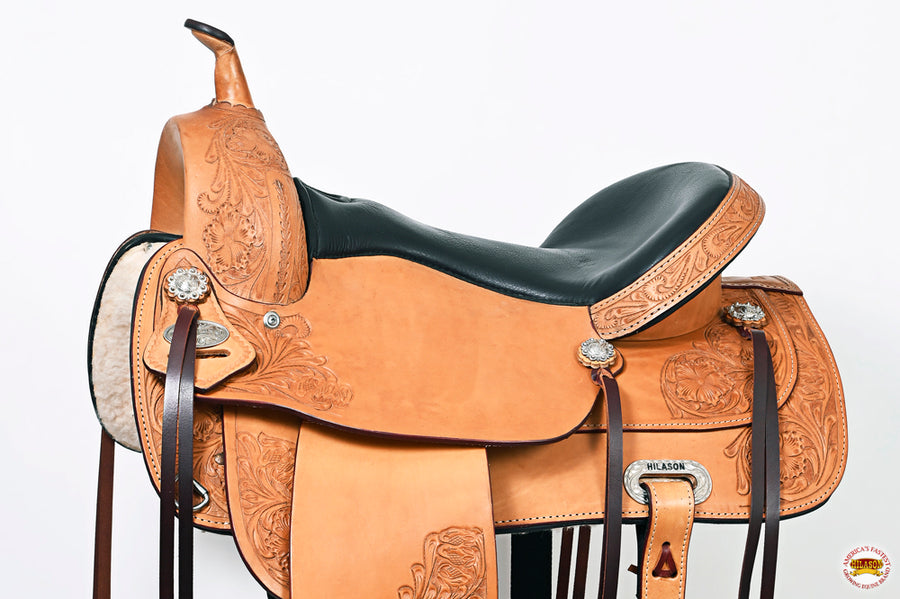 HILASON Western Horse Saddle American Leather Flex Tree Trail & Pleasure Tan | for Horses