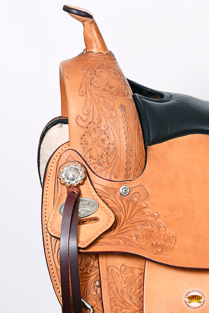 HILASON Western Horse Saddle American Leather Flex Tree Trail & Pleasure Tan | for Horses