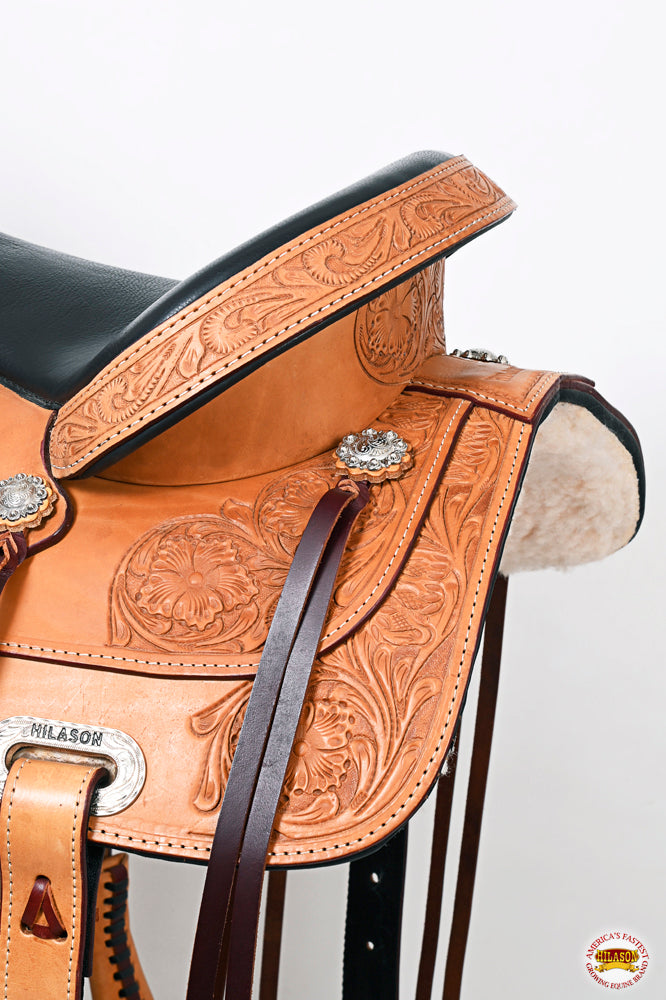 HILASON Western Horse Saddle American Leather Flex Tree Trail & Pleasure Tan | for Horses