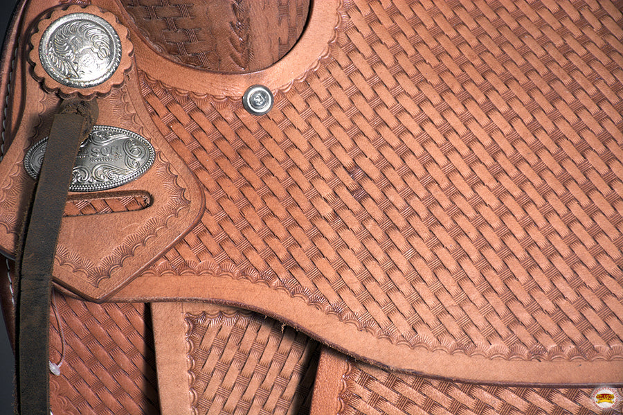 HILASON Western Horse Saddle Leather Flex Tree Trail & Pleasure Tan
