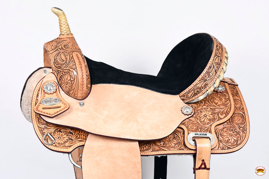 HILASON Flex Tree Western Horse Saddle American Leather Trail Barrel | for Horses