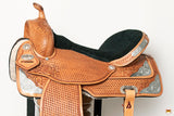 15 In Hilason Western Horse Treeless Saddle American Leather Trail Barrel Hilason
