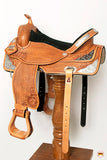 15 In Hilason Western Horse Treeless Saddle American Leather Trail Barrel Hilason