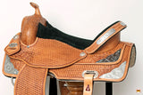 15 In Hilason Western Horse Treeless Saddle American Leather Trail Barrel Hilason