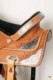 15 In Hilason Western Horse Treeless Saddle American Leather Trail Barrel Hilason