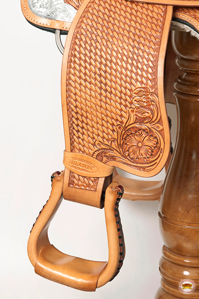 HILASON Western Horse Saddle Leather Treeless Trail Barrel Tan | for Horses