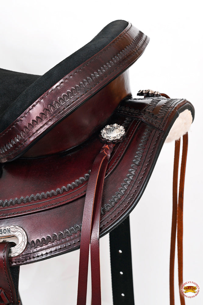 HILASON Western Horse Saddle American Leather Treeless Trail Pleasure Dark Brown | Barrel for Horses