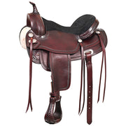 HILASON Western Horse Saddle American Leather Treeless Trail Pleasure Dark Brown | Barrel for Horses