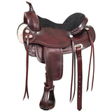 HILASON Western Horse Treeless Saddle American Leather Trail | Horse Saddle | Western Saddle | Leather Saddle | Treeless Saddle | Barrel Saddle | Saddle for Horses