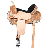 15 In W. H. Treeless Saddle American Leather Trail Barrel Hilason – by Hilason – Cowboy and equestrian accessories