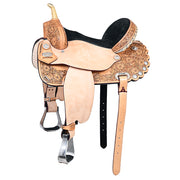 HILASON Western Horse Treeless Saddle American Leather Barrel | for Horses