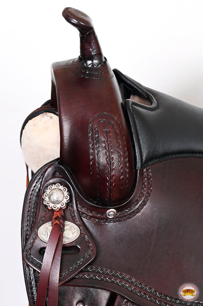 HILASON Western Horse Saddle American Leather Treeless Trail Pleasure | Barrel for Horses