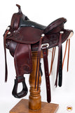 HILASON Western Horse Saddle American Leather Treeless Trail Pleasure | Horse Saddle | Western Saddle | Leather Saddle | Treeless Saddle | Barrel Saddle | Saddle for Horses