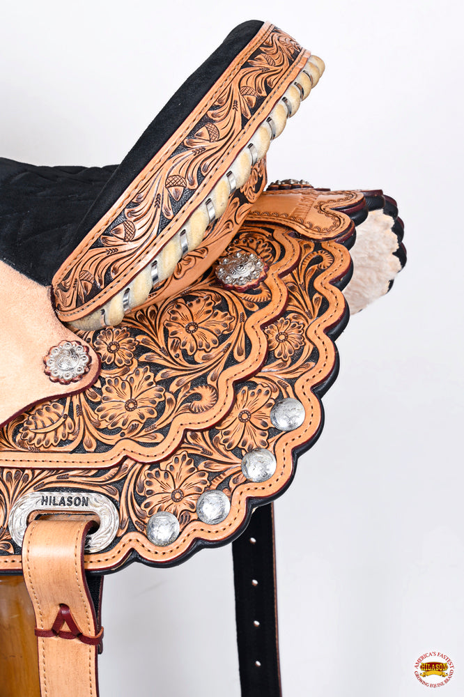 HILASON Western Horse Saddle American Leather Treeless Trail Barrel | for Horses