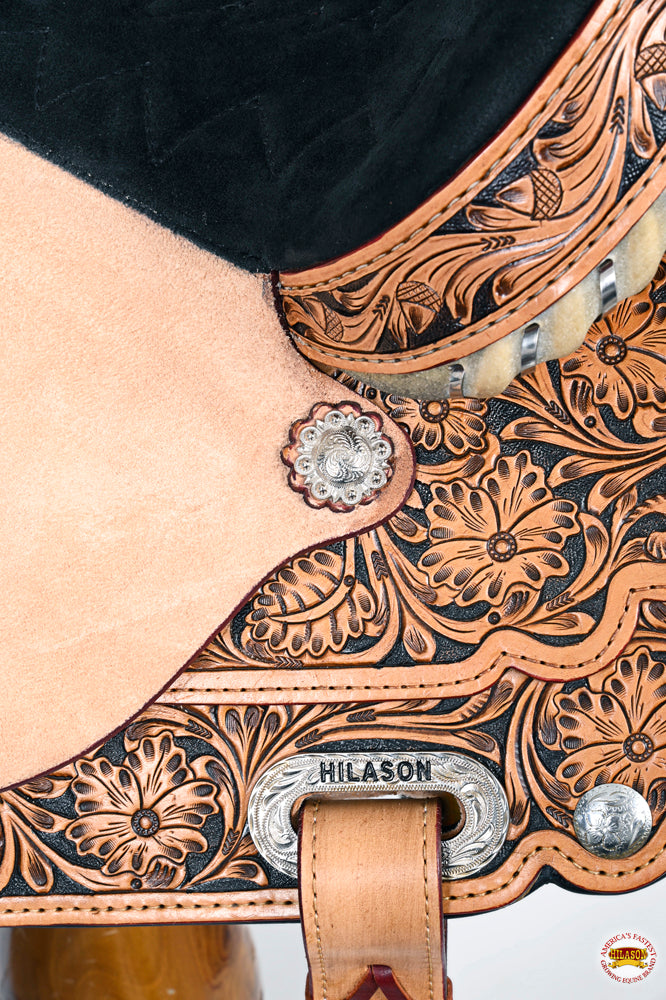 HILASON Western Horse Saddle American Leather Treeless Trail Barrel | for Horses
