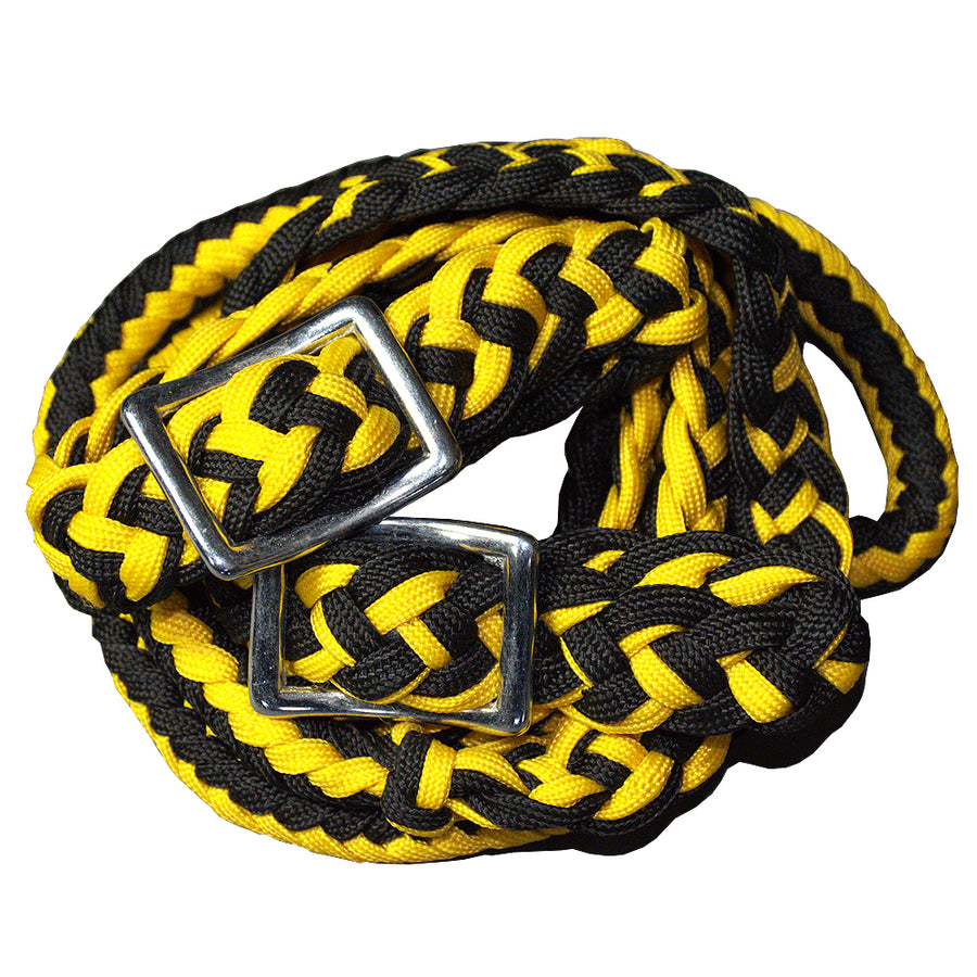 1" X 8Ft Hilason Braided Poly Barrel Reins Horse Racing Flat Grip Knots - Uhorse