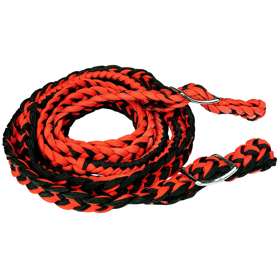 1" X 8Ft Hilason Braided Poly Barrel Reins Horse Racing Flat Grip Knots