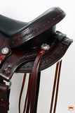HILASON Western Horse Gaited Flex Trail American Leather Saddle | Treeless for Horses