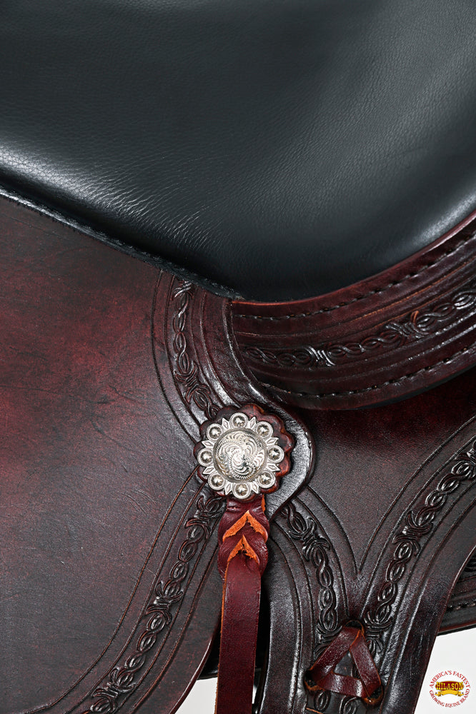 HILASON Western Horse Gaited Flex Trail American Leather Saddle | Treeless for Horses