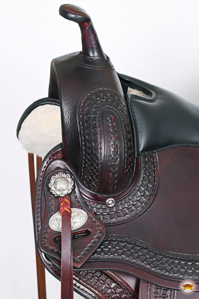 HILASON Western Gaited Flex Trail Horse American Leather Saddle | Treeless for Horses