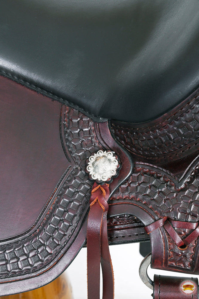 HILASON Western Gaited Flex Trail Horse American Leather Saddle | Treeless for Horses