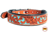 Hilason Heavy Duty Genuine Leather Dog Collar Padded Tan