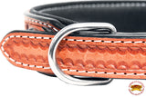 Hilason Heavy Duty Genuine Leather Dog Collar Padded Tan