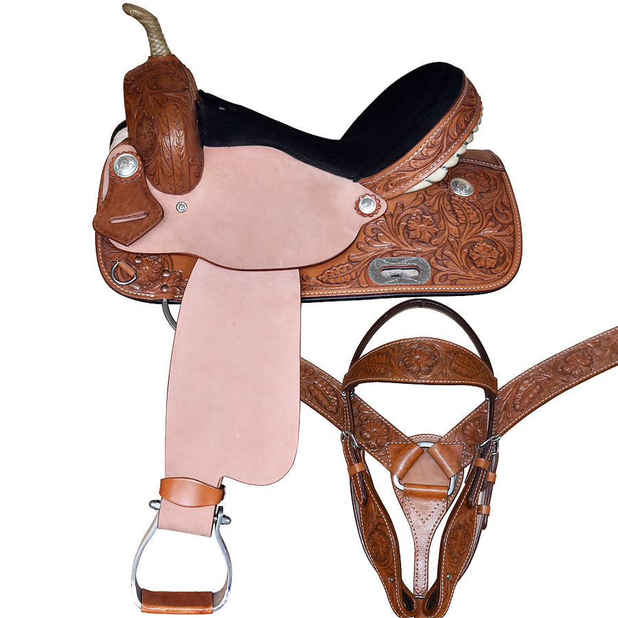 14 In Hilason W. H. Barrel Racing Saddle Trail American Leather Tk. – by Hilason – Cowboy and equestrian accessories