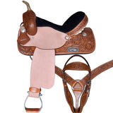 Hilason Western Horse Barrel Racing Saddle Trail American Leather Tack