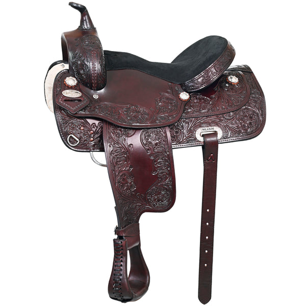 Western Hilason Draft Horse Trail Pleasure American Leather Saddle - Uhorse