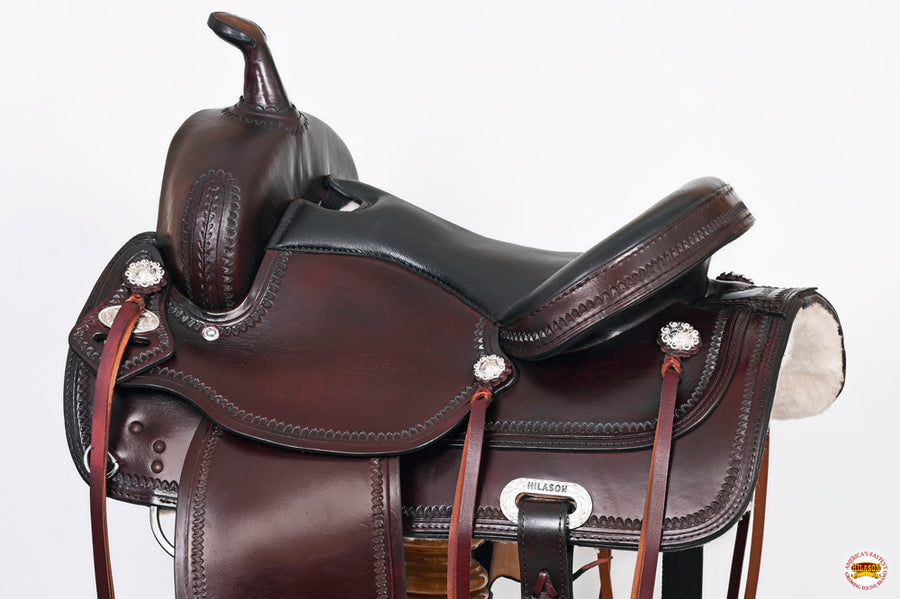 HILASON Western Draft Horse Trail Pleasure American Leather Saddle | for Horses