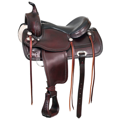 HILASON Western Draft Horse Trail Pleasure American Leather Saddle | for Horses