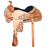 15 In HILASON W. H. Ranch Roping Roper American Leather Saddle Tan – by Hilason – Cowboy and equestrian accessories