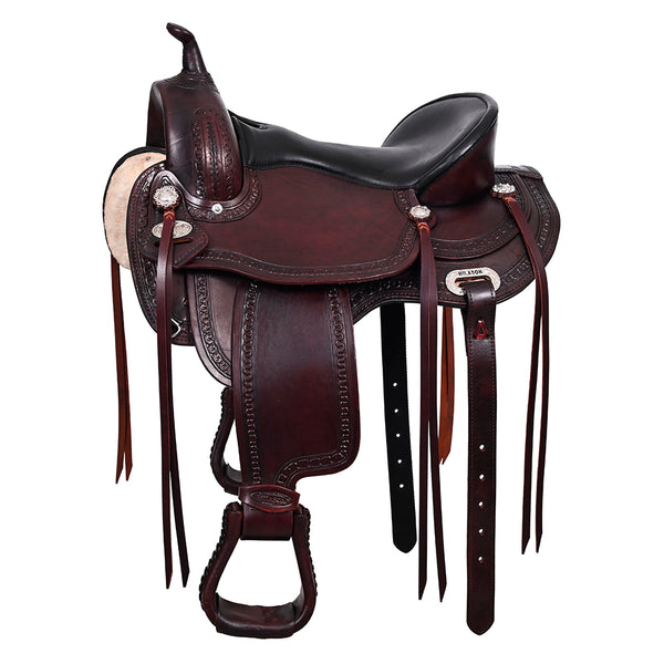 HILASON Western Horse Saddle American Leather Flex Tree Trail and Pleasure Chocolate Brown - Uhorse