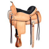 HILASON Western Horse Saddle American Leather Flex Tree Trail & Pleasure Tan