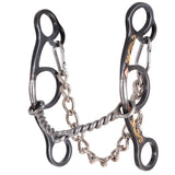 Short Classic Equine Horse Barrel Bit Shank Twisted Wire Snaffle