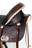 Western Horse Saddle Hilason Treeless Trail American Leather Dark Brown