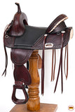 Western Horse Saddle Hilason Treeless Trail American Leather Dark Brown